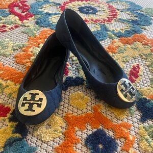 Tori Burch denim flats.